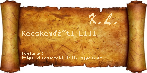 Kecskeméti Lili névjegykártya